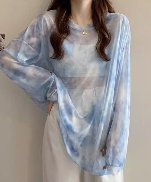 NOVESSEL（ノベセル）の「A'GEM/9 × .kom『NOVESSEL/ノベセル』シースルーTシャツ（Tシャツ/カットソー・レディース・ブルー/ブラック・FREE）」の6枚目の写真