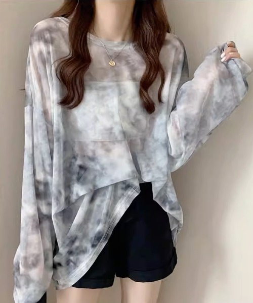 NOVESSEL（ノベセル）の「A'GEM/9 × .kom『NOVESSEL/ノベセル』シースルーTシャツ（Tシャツ/カットソー・レディース・ブルー/ブラック・FREE）」の5枚目の写真