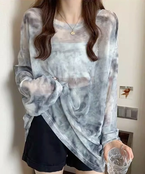 NOVESSEL（ノベセル）の「A'GEM/9 × .kom『NOVESSEL/ノベセル』シースルーTシャツ（Tシャツ/カットソー・レディース・ブルー/ブラック・FREE）」の3枚目の写真