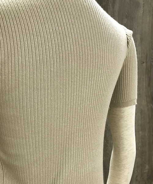 Primazel（プリマゼル）の「モックネック半袖リブサマーニットトップス（ニット/セーター・レディース・ブラック/ブラウン系その他/ライトベージュ・M）」の16枚目の写真