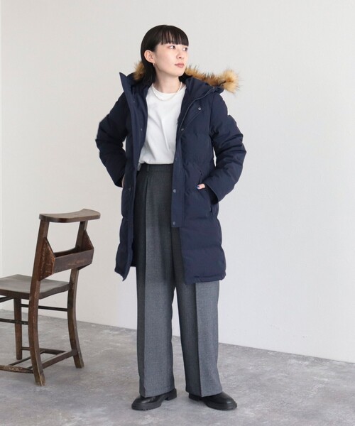 GEVACO(ゲバコ)の「【GEVACO/ゲバコ】タッサーロングダウン(ダウンジャケット/コート・レディース・ブラック/ネイビー/ベージュ・36/38)」の4枚目の写真