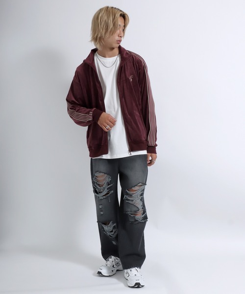 セール】蜂さん ワンポイント刺繍 サイドライン ベロア トラック