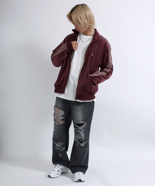 セール】蜂さん ワンポイント刺繍 サイドライン ベロア トラック