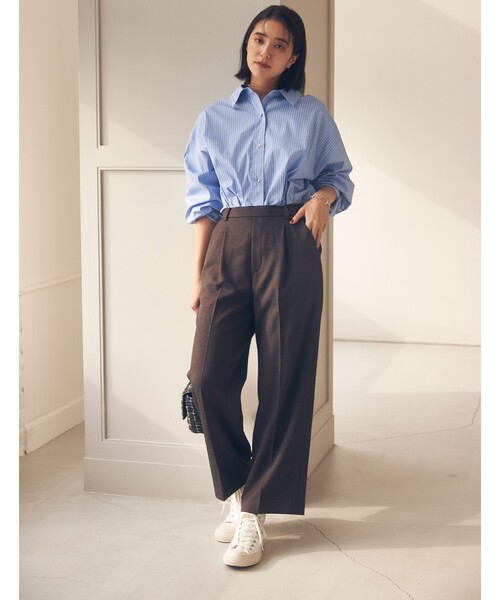 THE SHOP TK (ザ ショップ ティーケー )の「◆【理想が叶う】ウーリッシュワイドパンツ/洗濯機OK~FromTheVoice~(その他パンツ・レディース・ブラウン系2/ダークブラウン/ライトベージュ/ブラック/ダークグリーン・11/14/13/12)」の18枚目の写真