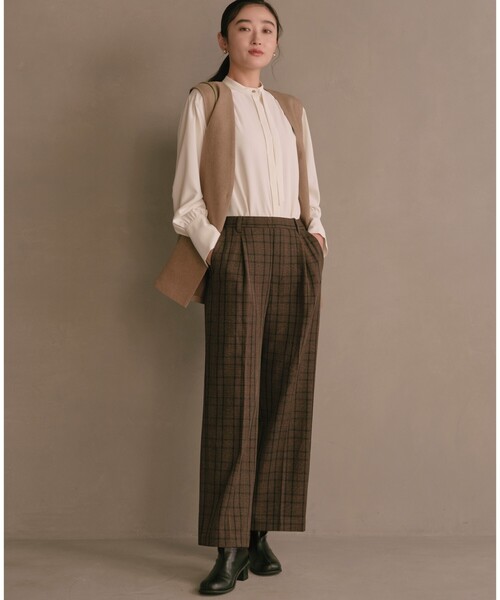 THE SHOP TK (ザ ショップ ティーケー )の「◆【理想が叶う】ウーリッシュワイドパンツ/洗濯機OK~FromTheVoice~(その他パンツ・レディース・ブラウン系2/ダークブラウン/ライトベージュ/ブラック/ダークグリーン・11/14/13/12)」の21枚目の写真