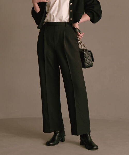 THE SHOP TK (ザ ショップ ティーケー )の「◆【理想が叶う】ウーリッシュワイドパンツ/洗濯機OK~FromTheVoice~(その他パンツ・レディース・ブラウン系2/ダークブラウン/ライトベージュ/ブラック/ダークグリーン・11/14/13/12)」の2枚目の写真