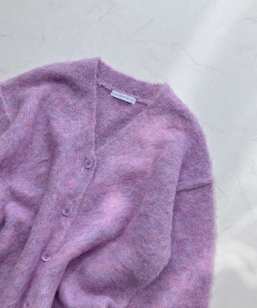 AS KNOW AS plus(アズノゥアズプラス)の「☆BIGシルエット シャギーVネックカーディガン(カーディガン/ボレロ・レディース・オレンジ/ブルー/ミント/パープル/グレー/ピンク・FREE)」の13枚目の写真