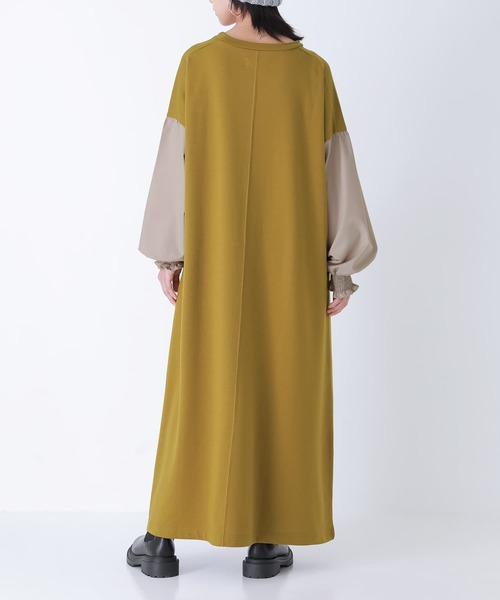 n'OrLABEL（ノアールレーベル）の「『バイカラー異素材ドッキングワンピース』（ワンピース・レディース・マスタード/ネイビー/ブラック・FREE）」の7枚目の写真