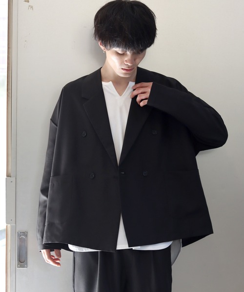 SITRY（シトリー）の「double breasted loose tailored jacket/ダブルブレスト ルーズ テーラードジャケット（テーラードジャケット・メンズ・ブラック/カーキ/ダークネイビー・L/LL/M）」の21枚目の写真