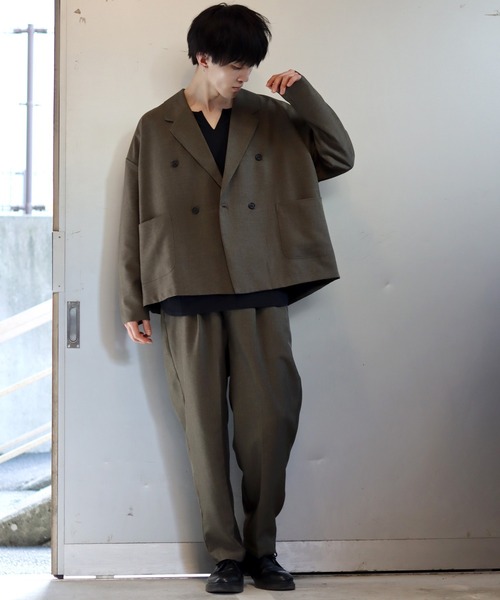 Loose Double Breasted Jacket ジャケット Pre Order】Brownのみ10月上旬入荷分 予約販売 Loose Double Br