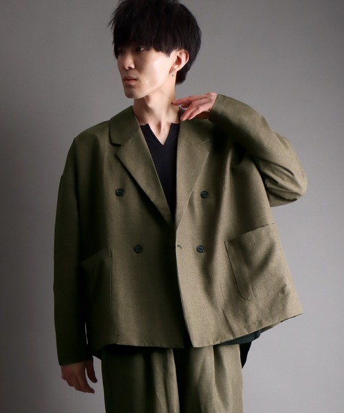 SITRY（シトリー）の「double breasted loose tailored jacket/ダブルブレスト ルーズ テーラードジャケット（テーラードジャケット・メンズ・ブラック/カーキ/ダークネイビー・L/LL/M）」の18枚目の写真