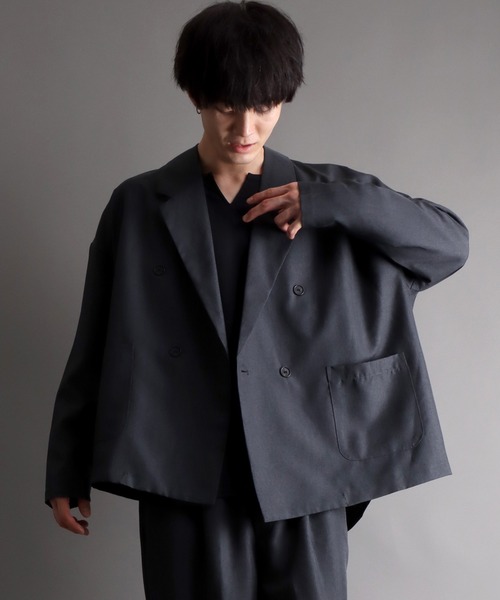 SITRY（シトリー）の「double breasted loose tailored jacket/ダブルブレスト ルーズ テーラードジャケット（テーラードジャケット・メンズ・ブラック/カーキ/ダークネイビー・L/LL/M）」の19枚目の写真