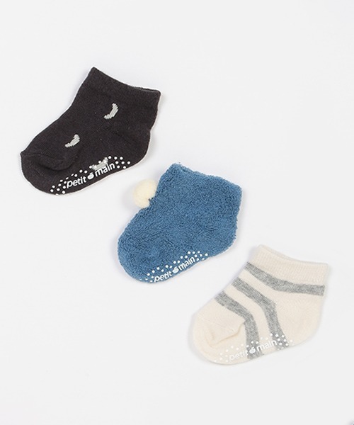 petit main（プティマイン）の「BABY3Pソックス（ベビーシューズ/ベビーソックス・キッズ・ベージュ/アイボリー/ピンク/ブルー・9-11cm/11-13cm）」の3枚目の写真