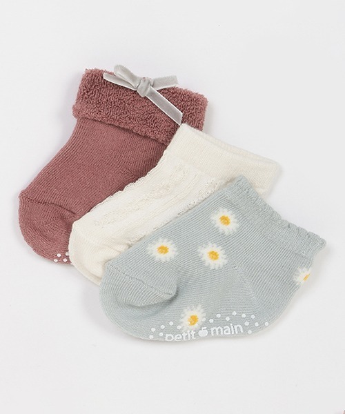 petit main（プティマイン）の「BABY3Pソックス（ベビーシューズ/ベビーソックス・キッズ・ベージュ/アイボリー/ピンク/ブルー・9-11cm/11-13cm）」の7枚目の写真