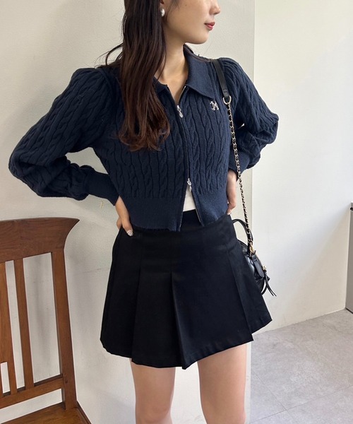 one after another NICE CLAUP(ワンアフターアナザーナイスクラップ)の「ボックスプリーツミニスカパン(スカート・レディース・ベージュ/グレー系その他/ブラック/インディゴブルー・FREE)」の17枚目の写真