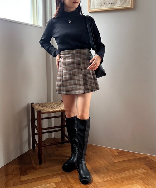 one after another NICE CLAUP(ワンアフターアナザーナイスクラップ)の「ボックスプリーツミニスカパン(スカート・レディース・ベージュ/グレー系その他/ブラック/インディゴブルー・FREE)」の20枚目の写真