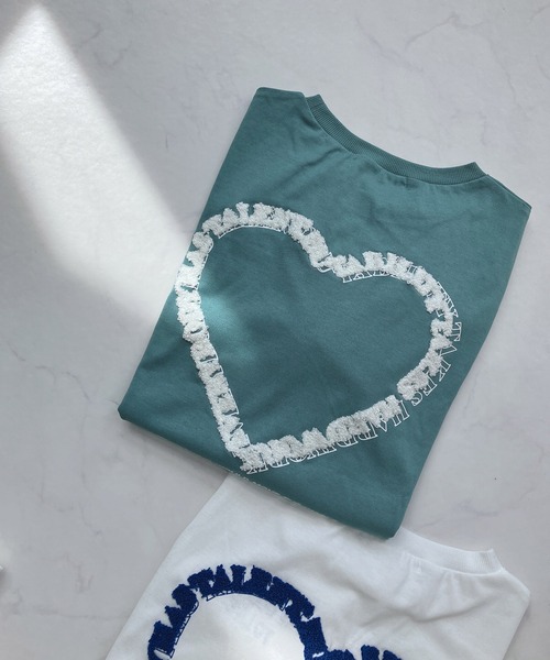 AS KNOW AS plus（アズノゥアズプラス）の「☆ハートモチーフアソートロンT（Tシャツ/カットソー・レディース・ブラック系/ホワイト系/ホワイト系1/グリーン系1/アイボリー系2/グレー系その他2/ホワイト系その他2/ネイビー系2・FREE）」の7枚目の写真