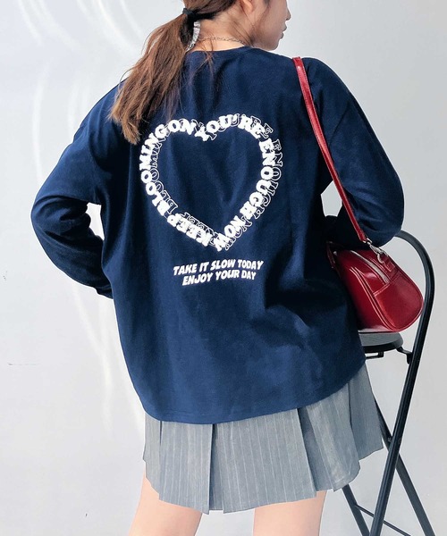 AS KNOW AS plus（アズノゥアズプラス）の「☆ハートモチーフアソートロンT（Tシャツ/カットソー・レディース・ブラック系/ホワイト系/ホワイト系1/グリーン系1/アイボリー系2/グレー系その他2/ホワイト系その他2/ネイビー系2・FREE）」の8枚目の写真