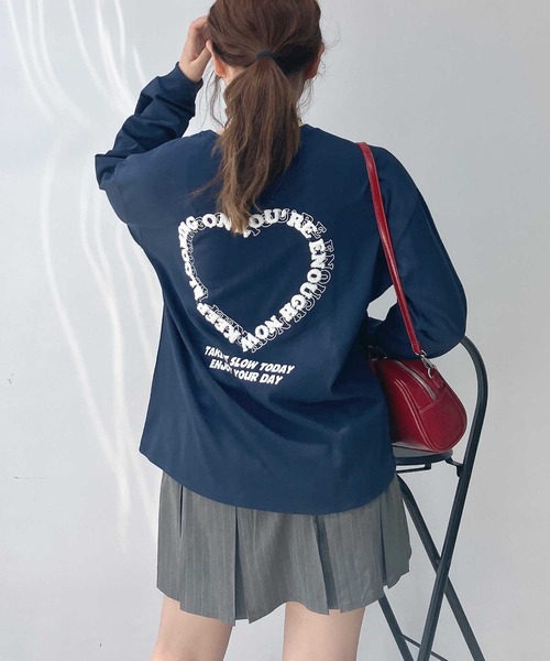 AS KNOW AS plus（アズノゥアズプラス）の「☆ハートモチーフアソートロンT（Tシャツ/カットソー・レディース・ブラック系/ホワイト系/ホワイト系1/グリーン系1/アイボリー系2/グレー系その他2/ホワイト系その他2/ネイビー系2・FREE）」の9枚目の写真