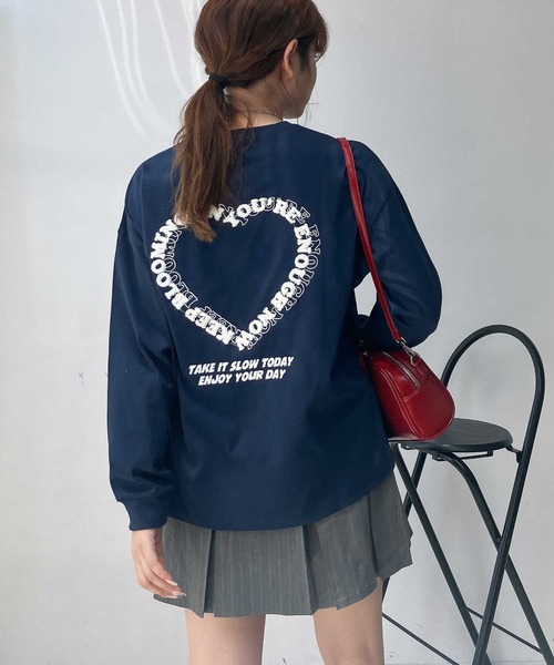 AS KNOW AS plus（アズノゥアズプラス）の「☆ハートモチーフアソートロンT（Tシャツ/カットソー・レディース・ブラック系/ホワイト系/ホワイト系1/グリーン系1/アイボリー系2/グレー系その他2/ホワイト系その他2/ネイビー系2・FREE）」の10枚目の写真