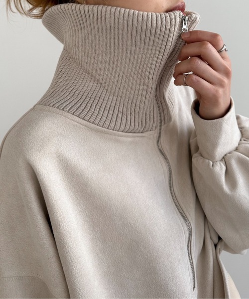 EPIMI E'PIMMY（エピミエピミー）の「スエードポンチハーフジッププルオーバー（Tシャツ/カットソー・レディース・アイボリー/モカ/チャコールグレー・MEDIUM）」の11枚目の写真