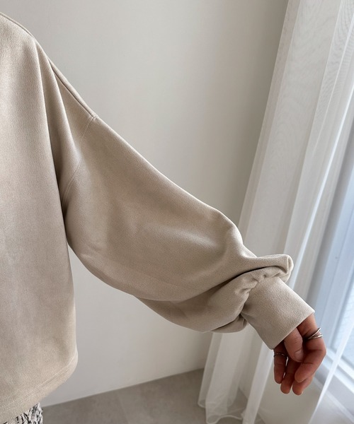 EPIMI E'PIMMY（エピミエピミー）の「スエードポンチハーフジッププルオーバー（Tシャツ/カットソー・レディース・アイボリー/モカ/チャコールグレー・MEDIUM）」の12枚目の写真