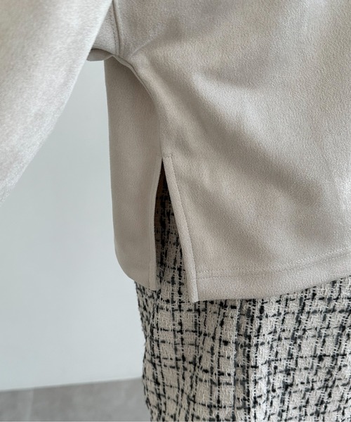 EPIMI E'PIMMY（エピミエピミー）の「スエードポンチハーフジッププルオーバー（Tシャツ/カットソー・レディース・アイボリー/モカ/チャコールグレー・MEDIUM）」の14枚目の写真