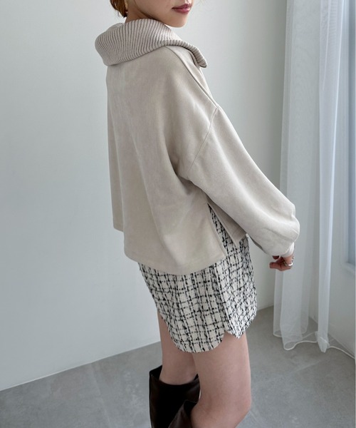 EPIMI E'PIMMY（エピミエピミー）の「スエードポンチハーフジッププルオーバー（Tシャツ/カットソー・レディース・アイボリー/モカ/チャコールグレー・MEDIUM）」の20枚目の写真