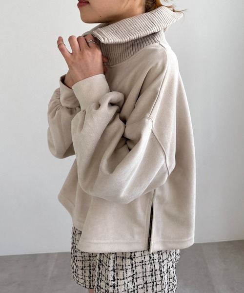 EPIMI E'PIMMY（エピミエピミー）の「スエードポンチハーフジッププルオーバー（Tシャツ/カットソー・レディース・アイボリー/モカ/チャコールグレー・MEDIUM）」の19枚目の写真