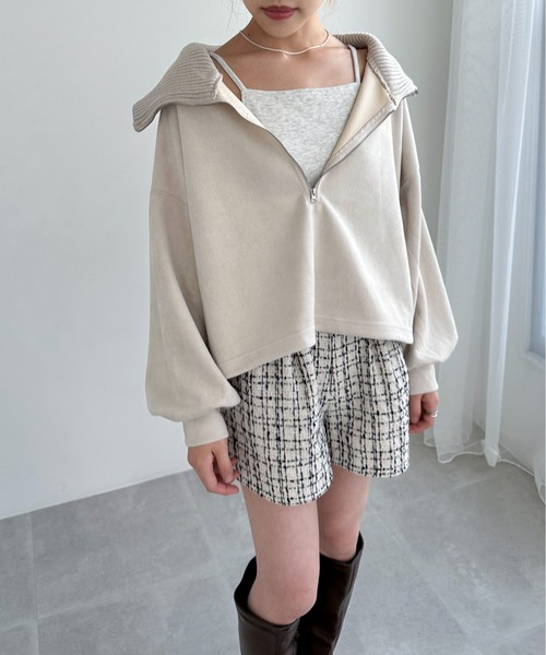 EPIMI E'PIMMY（エピミエピミー）の「スエードポンチハーフジッププルオーバー（Tシャツ/カットソー・レディース・アイボリー/モカ/チャコールグレー・MEDIUM）」の21枚目の写真