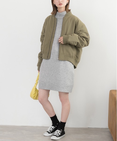 ad thie(アドティエ)の「メランジニット ミドルネックワンピース(ワンピース・レディース・アイボリー/ベージュ/ブルー/ピンク/ブラック/杢グレー・FREE)」の13枚目の写真