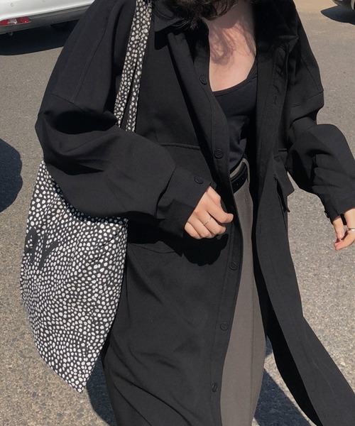 VitaFelice（ヴィータフェリーチェ）の「オーバーサイズ ルーズシャツ（その他アウター・レディース・カーキ/ブラック・FREE）」の14枚目の写真