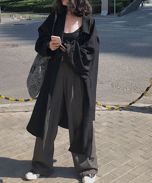 VitaFelice（ヴィータフェリーチェ）の「オーバーサイズ ルーズシャツ（その他アウター・レディース・カーキ/ブラック・FREE）」の5枚目の写真