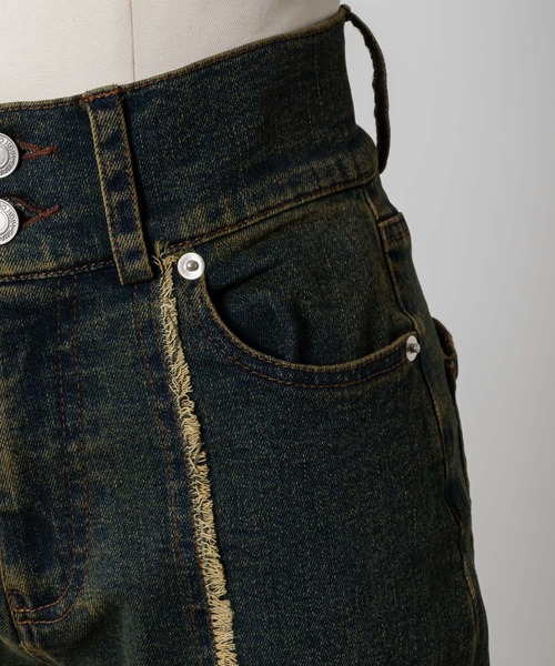 スリットデニムフレアパンツ（デニムパンツ）｜HUGELY（ヒュージリー）