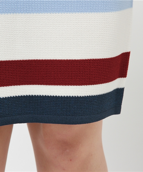 Denime(ドゥニーム)の「RETRO BORDER KNIT SKIRT/レトロボーダーニットスカート(スカート・レディース・オレンジ系その他/ブルー系その他・FREE)」の3枚目の写真