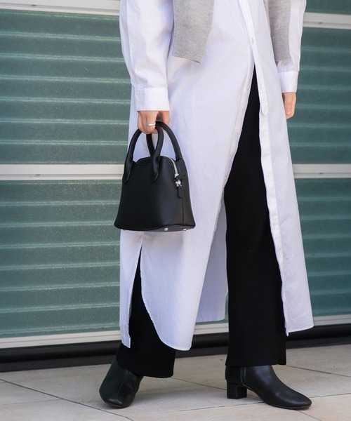 FORK&SPOON（フォークアンドスプーン）の「FORK&SPOON　キュプラ混リブニットパンツ（その他パンツ・レディース・ブラック/チャコールグレー/モカ・2/1）」の2枚目の写真