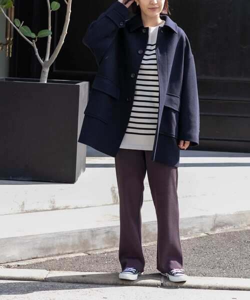 FORK&SPOON（フォークアンドスプーン）の「FORK&SPOON　キュプラ混リブニットパンツ（その他パンツ・レディース・ブラック/チャコールグレー/モカ・2/1）」の11枚目の写真