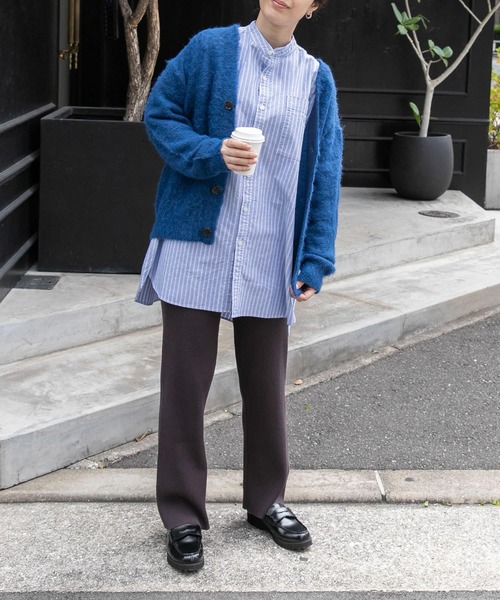 FORK&SPOON（フォークアンドスプーン）の「FORK&SPOON　キュプラ混リブニットパンツ（その他パンツ・レディース・ブラック/チャコールグレー/モカ・2/1）」の13枚目の写真