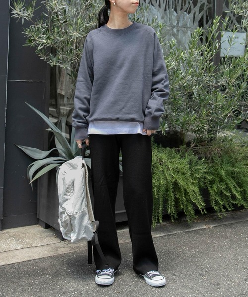 FORK&SPOON（フォークアンドスプーン）の「FORK&SPOON　キュプラ混リブニットパンツ（その他パンツ・レディース・ブラック/チャコールグレー/モカ・2/1）」の22枚目の写真