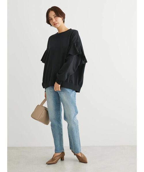 Sugar spoon（シュガースプーン）の「・SUGAR　SPOON　ラッフルショルダースウェット（スウェット・レディース・ブラック/アイボリー/チャコールグレー/ネイビー・FREE）」の5枚目の写真