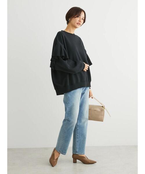 Sugar spoon（シュガースプーン）の「・SUGAR　SPOON　ラッフルショルダースウェット（スウェット・レディース・ブラック/アイボリー/チャコールグレー/ネイビー・FREE）」の6枚目の写真