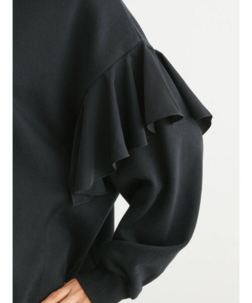 Sugar spoon（シュガースプーン）の「・SUGAR　SPOON　ラッフルショルダースウェット（スウェット・レディース・ブラック/アイボリー/チャコールグレー/ネイビー・FREE）」の12枚目の写真