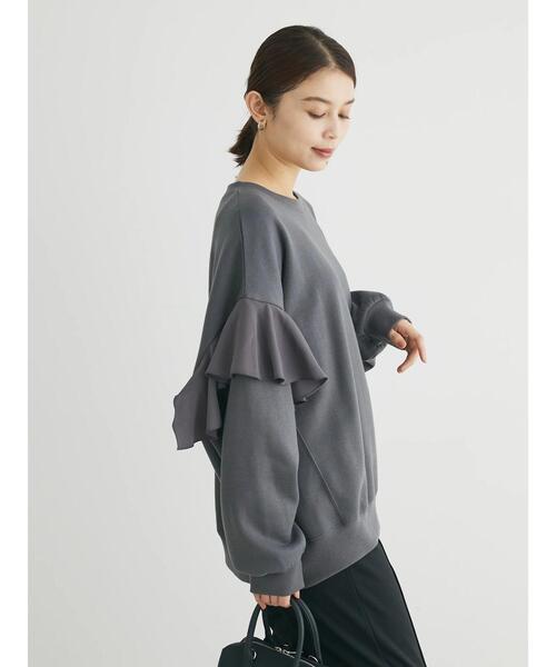 Sugar spoon（シュガースプーン）の「・SUGAR　SPOON　ラッフルショルダースウェット（スウェット・レディース・ブラック/アイボリー/チャコールグレー/ネイビー・FREE）」の22枚目の写真