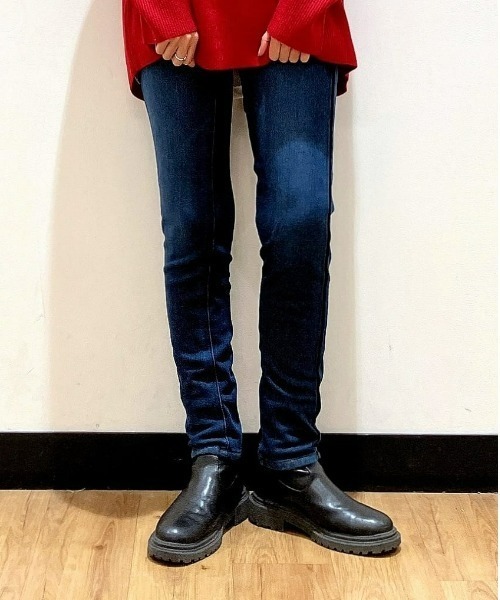 BACK NUMBER（バックナンバー）の「【BACK NUMBER】【エクストラサーモ】レギンスタイトストレートパンツ（デニムパンツ・レディース・ブラック/ダークインディゴブルー/ノンウォッシュ・L/XS/M/XL/S）」の2枚目の写真