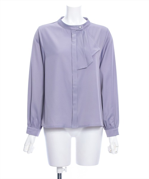 clear（クリア）の「ドレープスカーフブラウス(スカーフ取り外し可)≪2024SS≫（シャツ/ブラウス・レディース・ブルーグレー/ブラック/オフホワイト・F）」の4枚目の写真