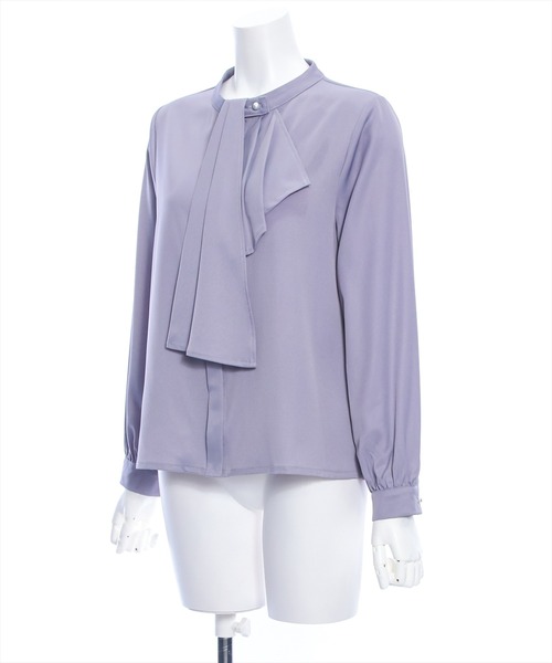 clear（クリア）の「ドレープスカーフブラウス(スカーフ取り外し可)≪2024SS≫（シャツ/ブラウス・レディース・ブルーグレー/ブラック/オフホワイト・F）」の5枚目の写真