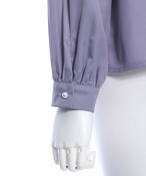 clear（クリア）の「ドレープスカーフブラウス(スカーフ取り外し可)≪2024SS≫（シャツ/ブラウス・レディース・ブルーグレー/ブラック/オフホワイト・F）」の11枚目の写真