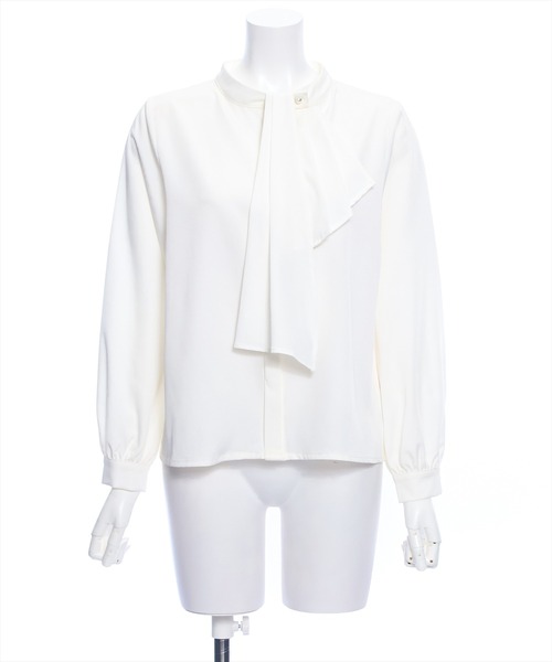 clear（クリア）の「ドレープスカーフブラウス(スカーフ取り外し可)≪2024SS≫（シャツ/ブラウス・レディース・ブルーグレー/ブラック/オフホワイト・F）」の13枚目の写真