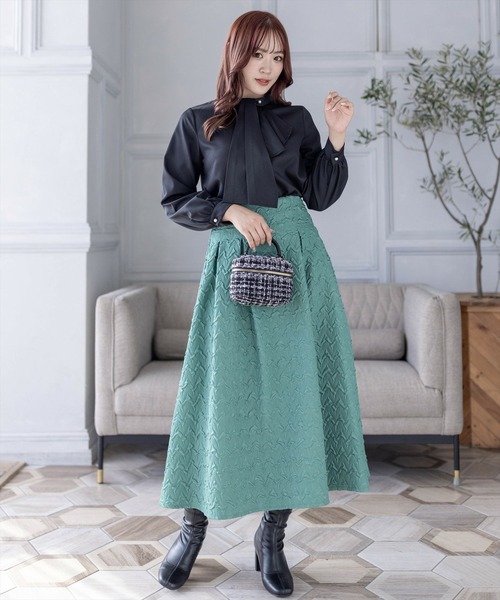 clear（クリア）の「ドレープスカーフブラウス(スカーフ取り外し可)≪2024SS≫（シャツ/ブラウス・レディース・ブルーグレー/ブラック/オフホワイト・F）」の14枚目の写真