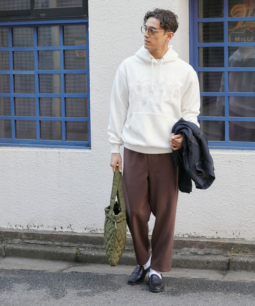 coca（coca）（コカ）の「メンズ 裏起毛ロゴ刺繍パーカー（パーカー・メンズ・ホワイト/ブラック・L/XL/M）」の3枚目の写真